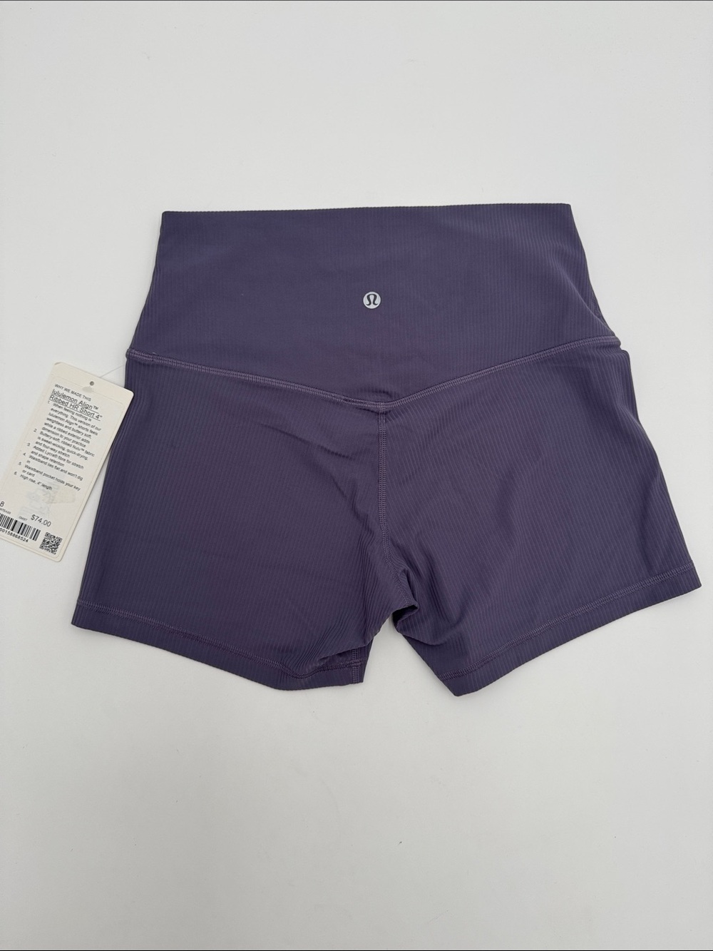 lululemon athletica High-Waist Ribbed Deep Purple Shorts